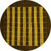 Round Abstract Yellow Modern Rug, abs1616yw