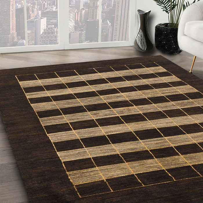 Machine Washable Abstract Brown Rug in a Family Room, wshabs1616