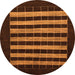 Round Abstract Orange Modern Rug, abs1616org