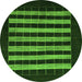 Round Machine Washable Abstract Green Modern Area Rugs, wshabs1616grn