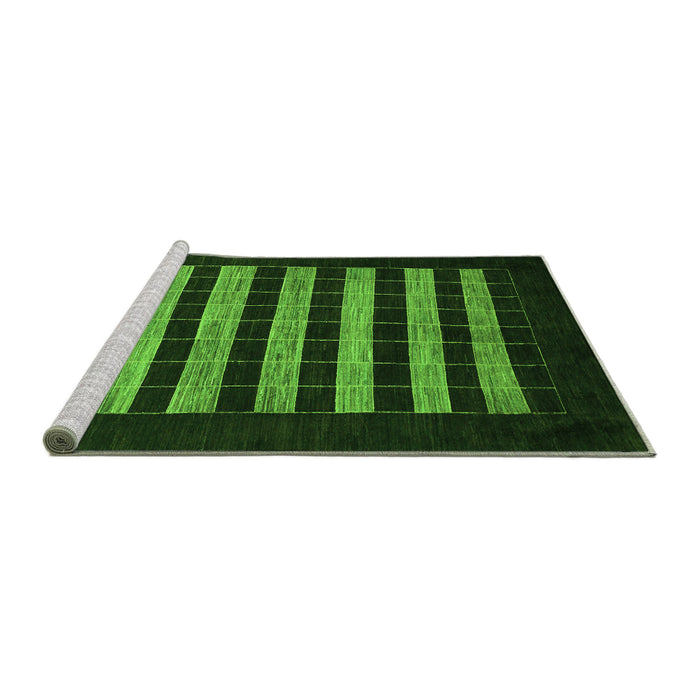 Sideview of Machine Washable Abstract Green Modern Area Rugs, wshabs1616grn
