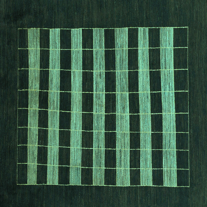 Square Machine Washable Abstract Turquoise Modern Area Rugs, wshabs1616turq