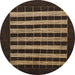 Round Abstract Brown Modern Rug, abs1616