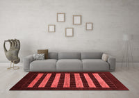 Machine Washable Abstract Red Modern Rug, wshabs1616red