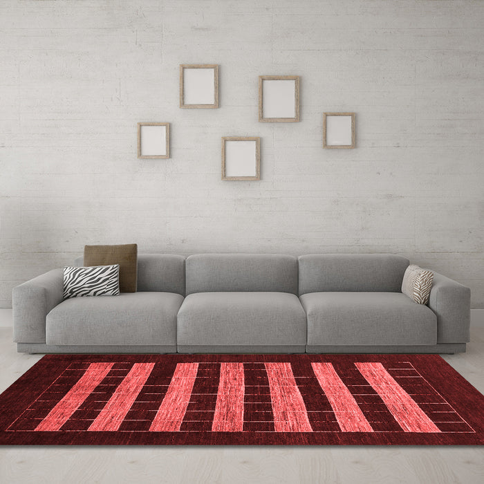 Modern Red Washable Rugs