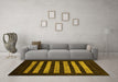 Machine Washable Abstract Yellow Modern Rug in a Living Room, wshabs1616yw