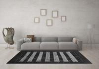 Machine Washable Abstract Gray Modern Rug, wshabs1616gry