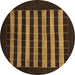 Round Machine Washable Abstract Brown Modern Rug, wshabs1616brn