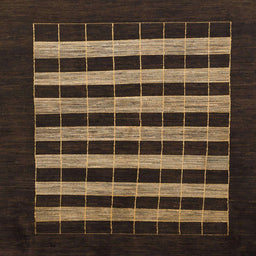 Square Machine Washable Abstract Brown Rug, wshabs1616