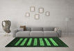 Machine Washable Abstract Emerald Green Modern Area Rugs in a Living Room,, wshabs1616emgrn