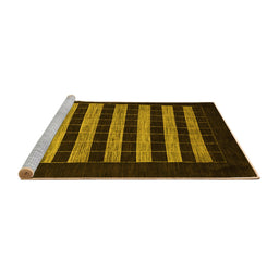 Sideview of Machine Washable Abstract Yellow Modern Rug, wshabs1616yw
