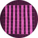 Round Abstract Pink Modern Rug, abs1616pnk