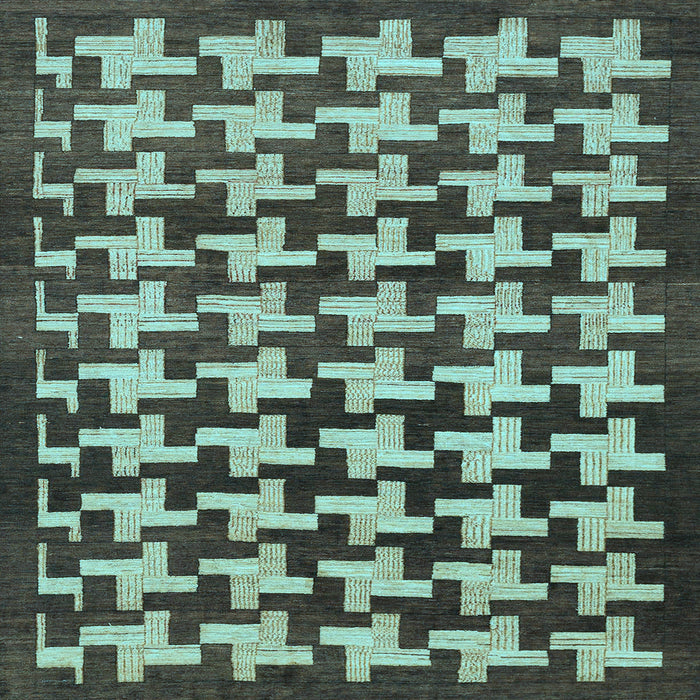 Square Abstract Light Blue Modern Rug, abs1617lblu