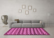 Machine Washable Abstract Pink Modern Rug in a Living Room, wshabs1617pnk