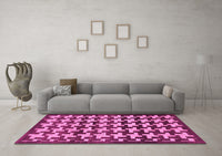 Machine Washable Abstract Pink Modern Rug, wshabs1617pnk