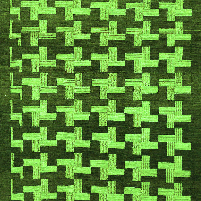 Machine Washable Abstract Green Modern Area Rugs, wshabs1617grn