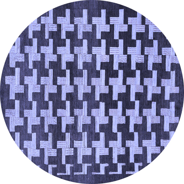 Round Machine Washable Abstract Blue Modern Rug, wshabs1617blu