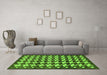 Machine Washable Abstract Green Modern Area Rugs in a Living Room,, wshabs1617grn