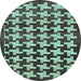 Round Abstract Light Blue Modern Rug, abs1617lblu