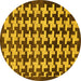 Round Abstract Yellow Modern Rug, abs1617yw