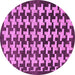 Round Machine Washable Abstract Purple Modern Area Rugs, wshabs1617pur