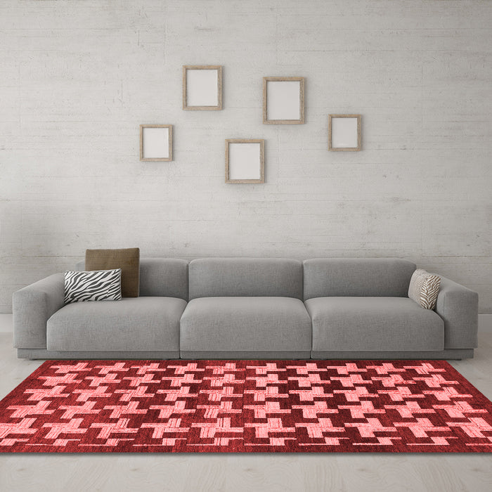Modern Red Washable Rugs