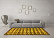 Machine Washable Abstract Yellow Modern Rug in a Living Room, wshabs1617yw