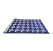 Sideview of Machine Washable Abstract Blue Modern Rug, wshabs1617blu