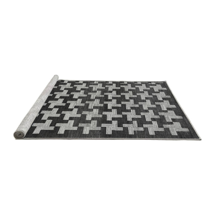 Sideview of Machine Washable Abstract Gray Modern Rug, wshabs1617gry
