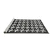 Sideview of Machine Washable Abstract Gray Modern Rug, wshabs1617gry