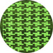 Round Machine Washable Abstract Green Modern Area Rugs, wshabs1617grn