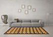 Machine Washable Abstract Brown Modern Rug in a Living Room,, wshabs1617brn