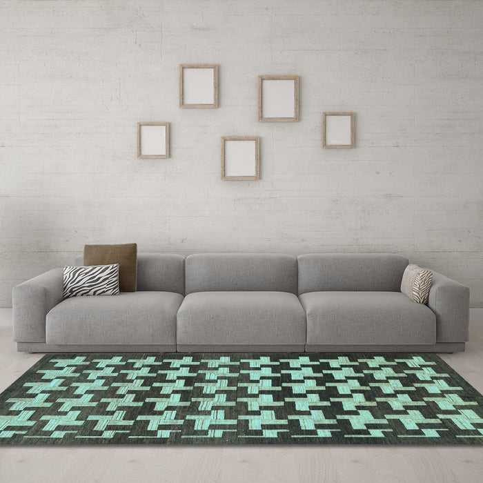 Machine Washable Abstract Light Blue Modern Rug in a Living Room, wshabs1617lblu