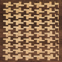 Square Machine Washable Abstract Gold Rug, wshabs1617
