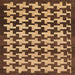 Square Machine Washable Abstract Gold Rug, wshabs1617