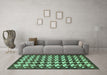 Machine Washable Abstract Turquoise Modern Area Rugs in a Living Room,, wshabs1617turq