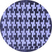 Round Abstract Blue Modern Rug, abs1617blu