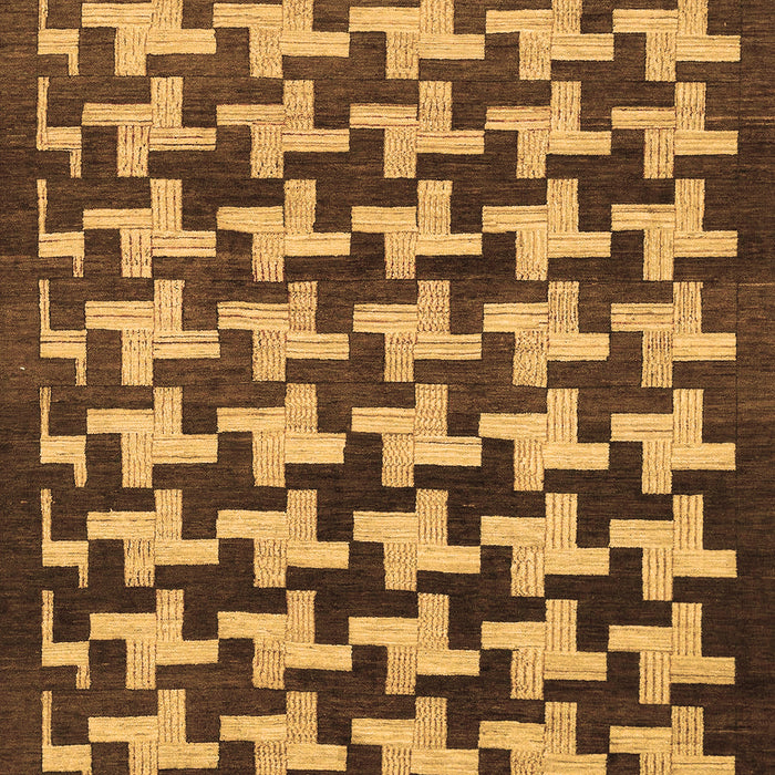 Machine Washable Abstract Brown Modern Rug, wshabs1617brn