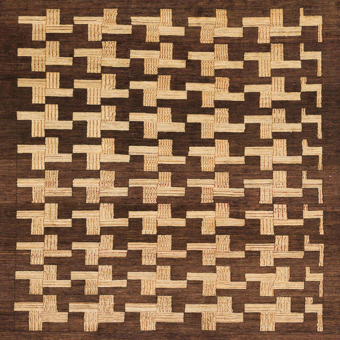 Square Abstract Gold Modern Rug, abs1617