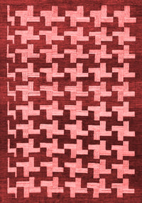 Abstract Red Modern Rug, abs1617red