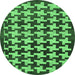 Round Abstract Emerald Green Modern Rug, abs1617emgrn