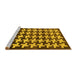 Sideview of Machine Washable Abstract Yellow Modern Rug, wshabs1617yw