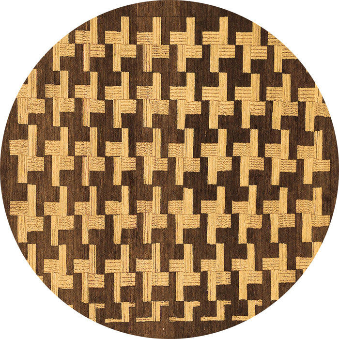 Round Abstract Brown Modern Rug, abs1617brn