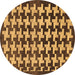 Round Abstract Brown Modern Rug, abs1617brn