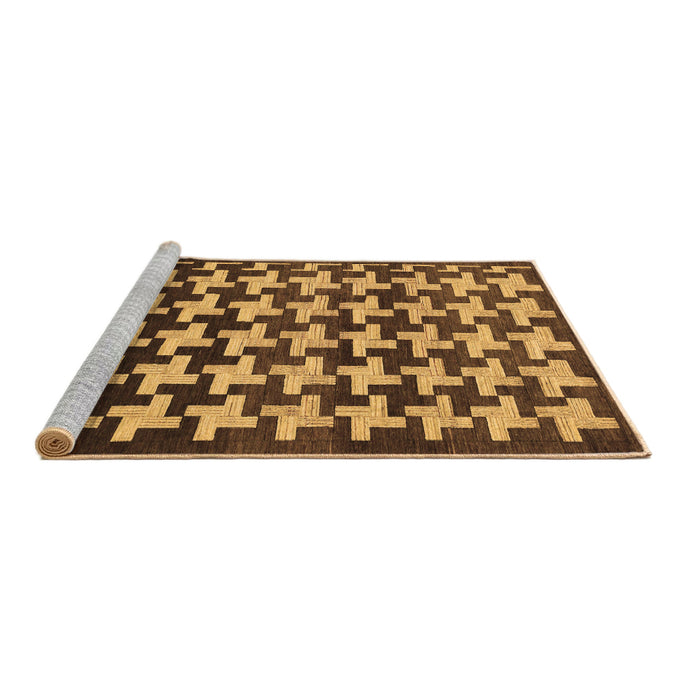 Sideview of Machine Washable Abstract Brown Modern Rug, wshabs1617brn