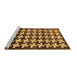 Sideview of Machine Washable Abstract Brown Modern Rug, wshabs1617brn