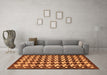 Machine Washable Abstract Orange Modern Area Rugs in a Living Room, wshabs1617org