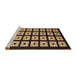 Sideview of Machine Washable Abstract Black Brown Rug, wshabs1618