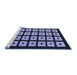 Sideview of Machine Washable Abstract Blue Modern Rug, wshabs1618blu