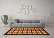 Machine Washable Abstract Orange Modern Area Rugs in a Living Room, wshabs1618org